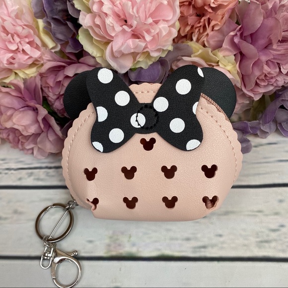 Pink Minnie Mouse Coin Purse Bag Keychain - Picture 2 of 7